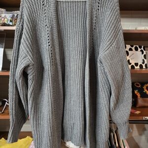 Gray Women's Cardigan Sweater